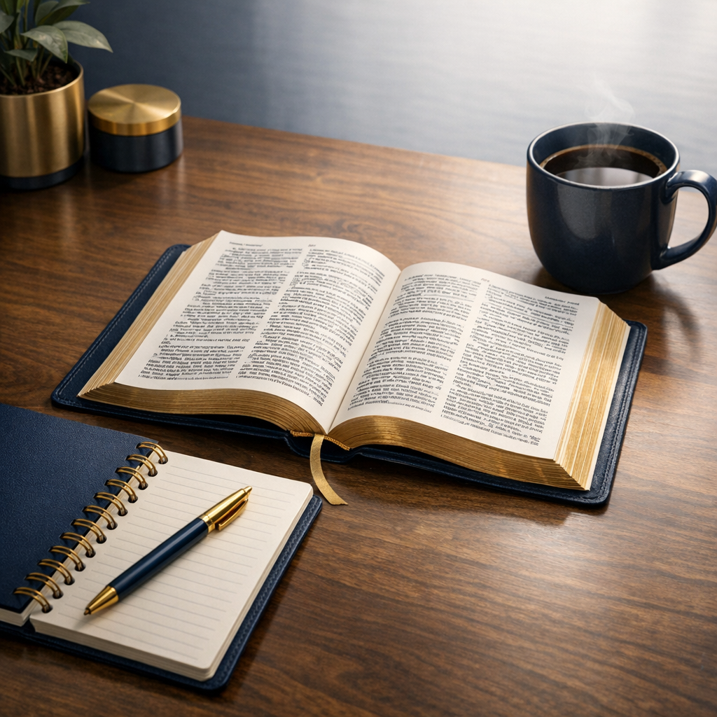 Caderno de estudo bíblico com método simples